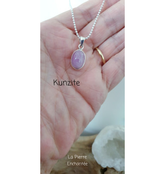 Pendentif en Kunzite et Argent 925 .