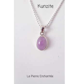Pendentif en Kunzite et Argent 925 .