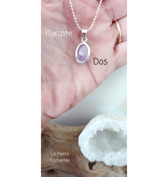 Pendentif en Kunzite et Argent 925 .