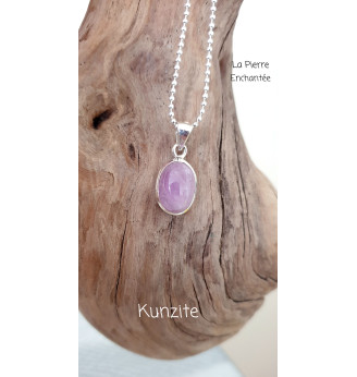 Pendentif en Kunzite et Argent 925 .