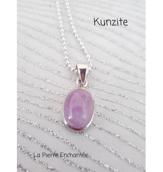 Pendentif en Kunzite et Argent 925 .