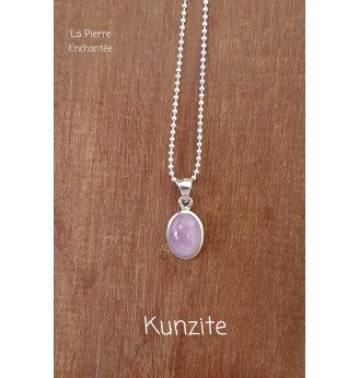 Pendentif en Kunzite et Argent 925 .