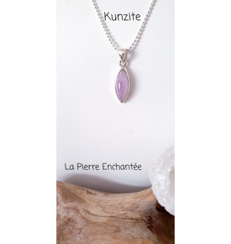 Pendentif en Kunzite et Argent 925 .