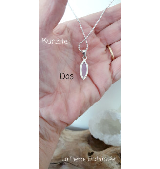 Pendentif en Kunzite et Argent 925 .