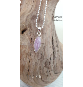 Pendentif en Kunzite et Argent 925 .