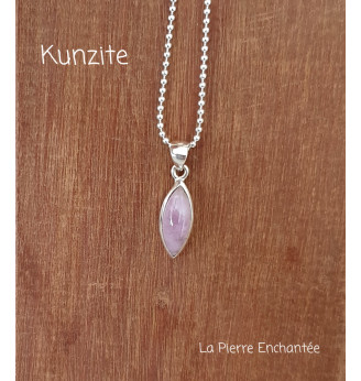 Pendentif en Kunzite et Argent 925 .