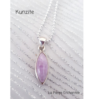 Pendentif en Kunzite et Argent 925 .