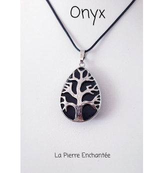 Pendentif en Onyx Arbre de vie .