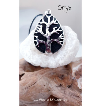 Pendentif en Onyx Arbre de vie .