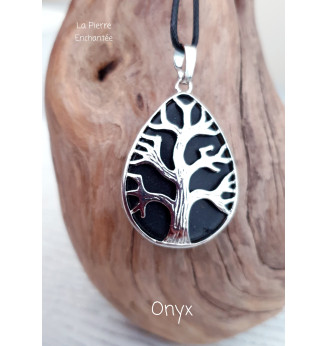Pendentif en Onyx Arbre de vie .