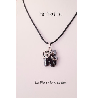 Pendentif en Hématite , éléphant .