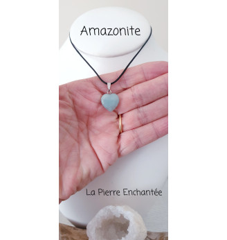 Pendentif  en Amazonite , forme cœur.
