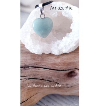 Pendentif  en Amazonite , forme cœur.