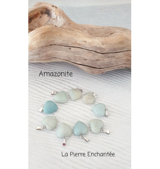 Pendentif  en Amazonite , forme cœur.
