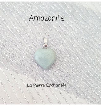 Pendentif  en Amazonite , forme cœur.