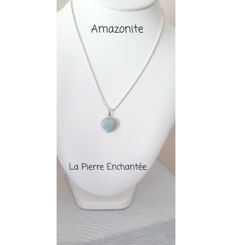 Pendentif  en Amazonite , forme cœur.