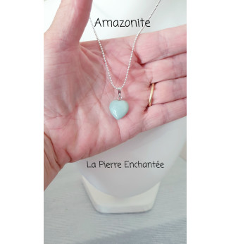 Pendentif  en Amazonite , forme cœur.