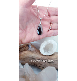 Pendentif en Agate bicolore, marron et blanc .