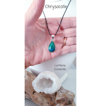 Pendentif Chrysocolle Forme Goutte – Bijou Unique en Argent 925