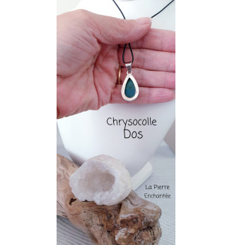 Pendentif Chrysocolle Forme Goutte – Bijou Unique en Argent 925