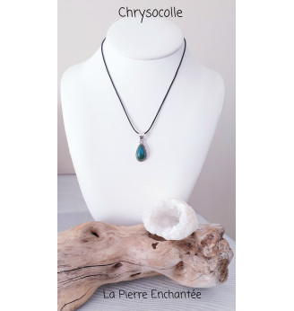 Pendentif Chrysocolle et Argent massif 925– Harmonie et Bien-Être