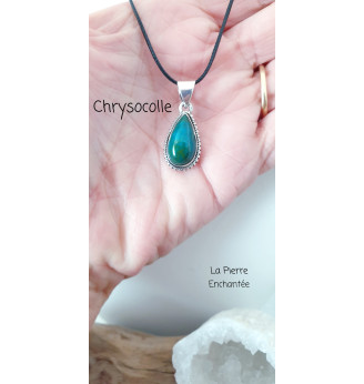 Pendentif Chrysocolle et Argent massif 925– Harmonie et Bien-Être