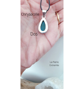Pendentif Chrysocolle et Argent massif 925– Harmonie et Bien-Être