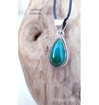 Pendentif Chrysocolle et Argent massif 925– Harmonie et Bien-Être