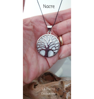 Pendentif  en Nacre forme Arbre de vie.