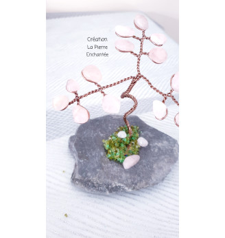 Arbre de vie en Quartz rose .