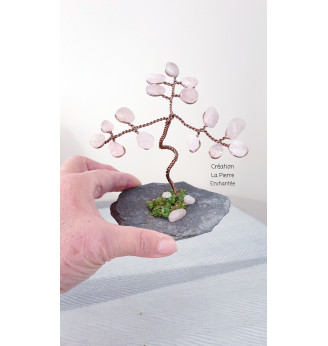 Arbre de vie en Quartz rose .