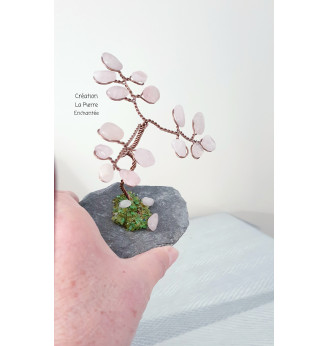 Arbre de vie en Quartz rose .