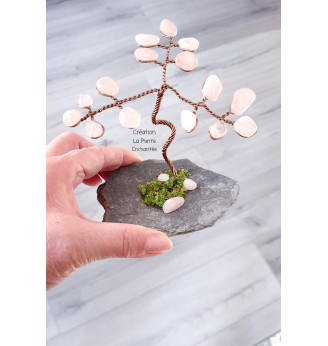 Arbre de vie en Quartz rose .