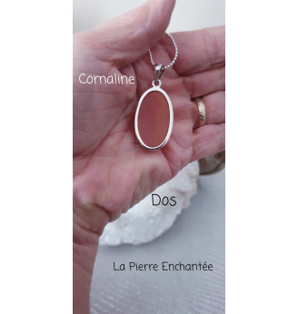 Pendentif en Cornaline et Argent 925 .