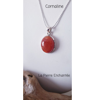 Pendentif en Cornaline , Argent 925 .