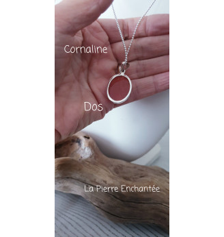 Pendentif en Cornaline , Argent 925 .