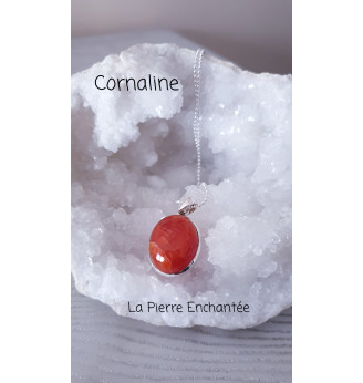 Pendentif en Cornaline , Argent 925 .