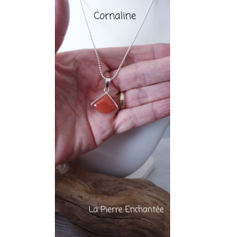 Pendentif en Cornaline , Argent 925 .