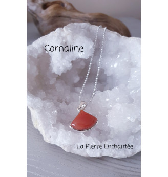 Pendentif en Cornaline , Argent 925 .