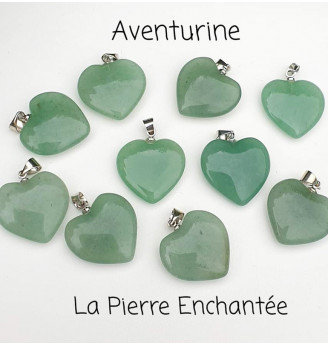 Pendentif  en Aventurine , petit cœur.