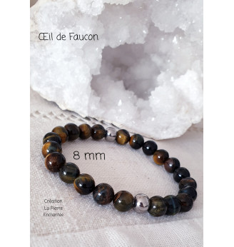 Bracelet en Œil de Faucon , 8 mm .