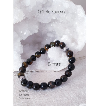 Bracelet en Œil de Faucon , 8 mm .