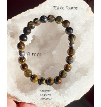 Bracelet en Œil de Faucon , 8 mm .