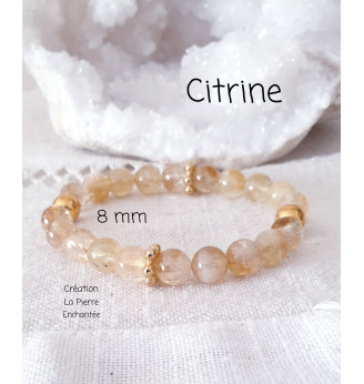 Bracelet en Citrine , 8 mm .