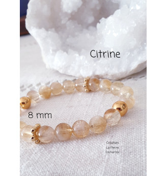 Bracelet en Citrine , 8 mm .