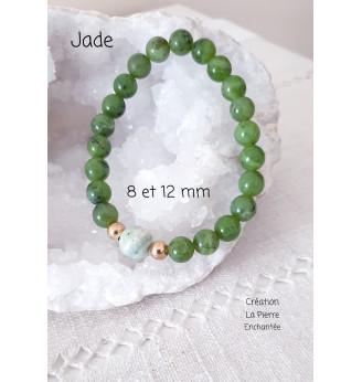 Bracelet en Jade , 8 et 12 mm .
