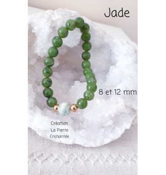 Bracelet en Jade , 8 et 12 mm .