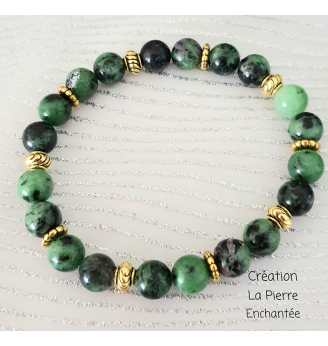 Bracelet en Rubis ZoÏsite, 8 mm .