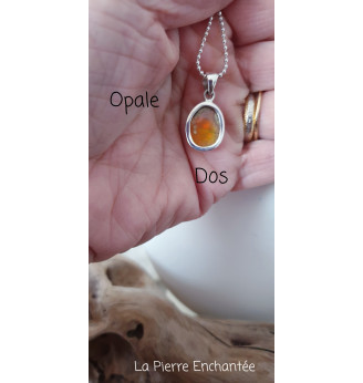 Pendentif en Opale d’Ethiopie , Argent 925 .