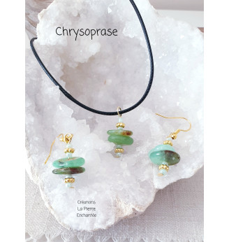 Collier en Chrysoprase .